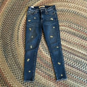 Joes jeans with yellow flowers